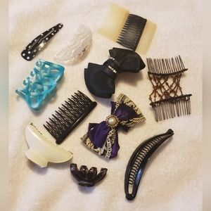 Assortment of 12 Vintage Hair Clips